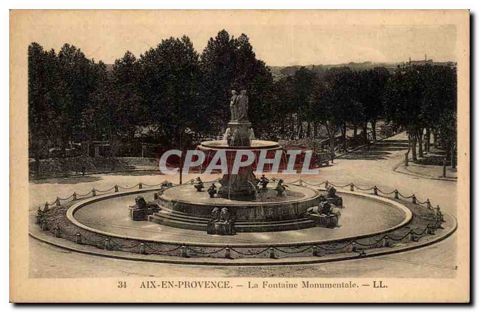 Aix en Provence CPA La fontaine monumentale