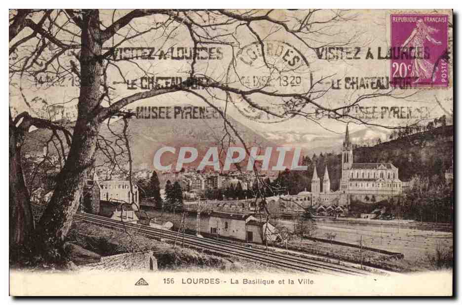 lourdes CPA La basilique et la grotte