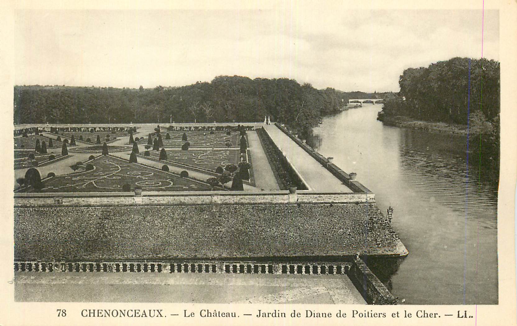 CPA Chenonceaux Le Chateau Jardin de Diane de Poiliers et le Cher