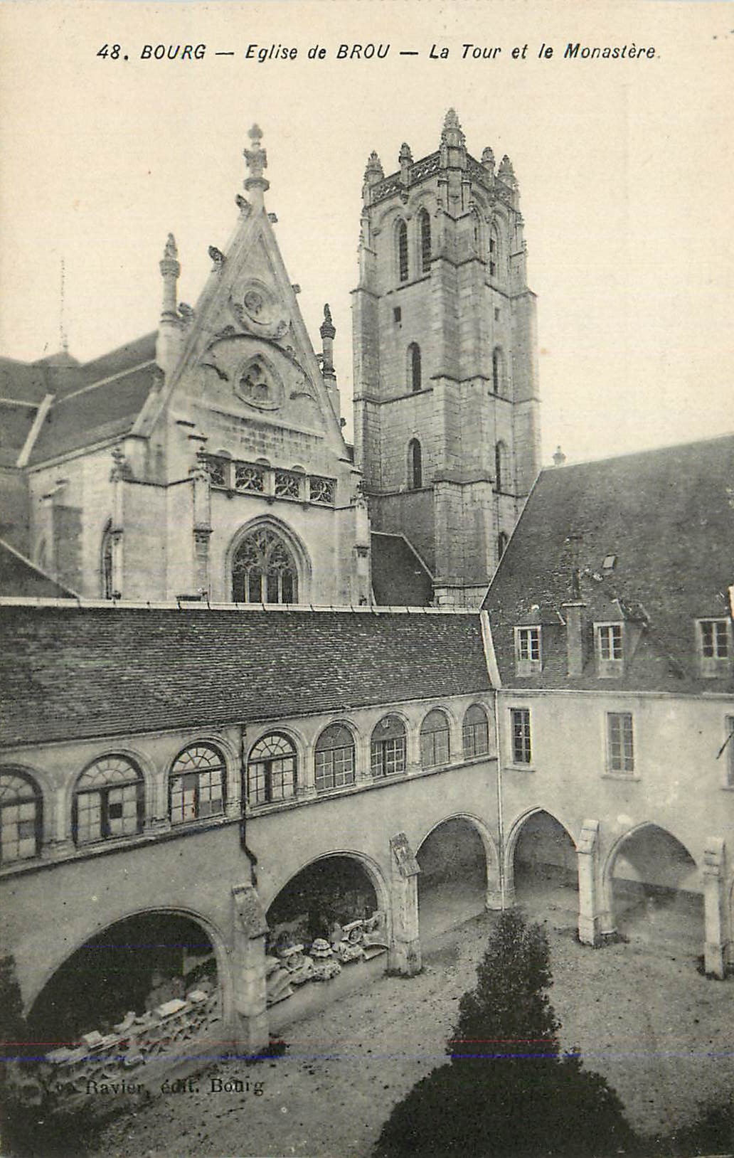 CPA Bourg Eglise de Brou La Tour et le Monastere