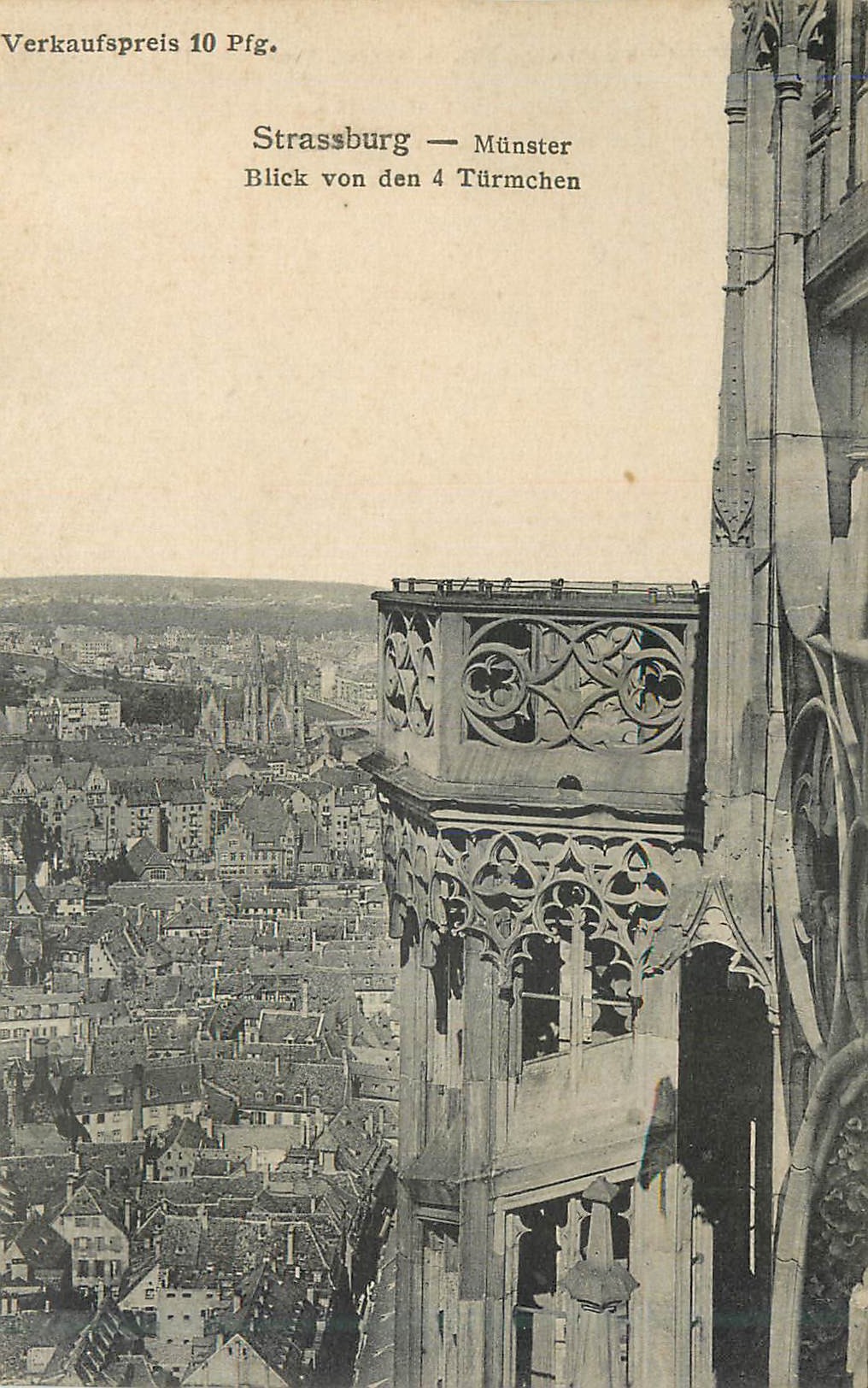 CPA Strasbourg Munster Blick von den 4 Turmchen