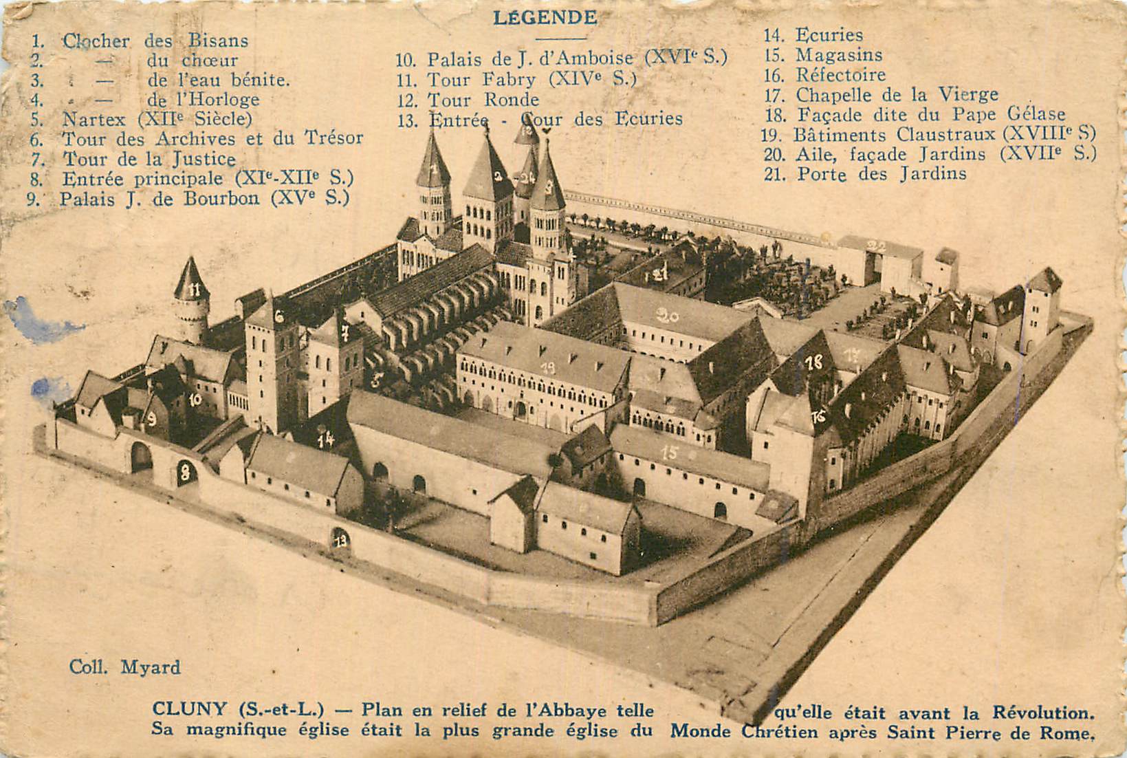 Cluny (S.-et-L.) — Plan en relief de l'Abbaye telle qu'elle était avant la Révolution