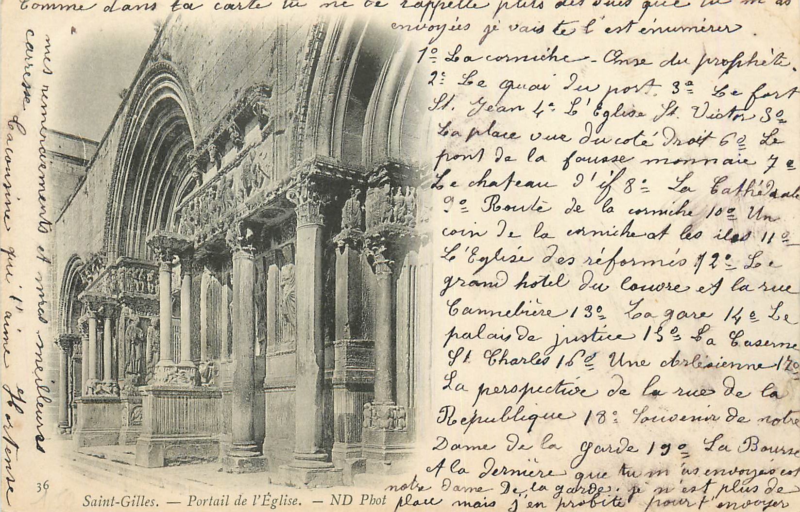 CPA Saint Gilles Portail de l'Eglise (carte 1900)