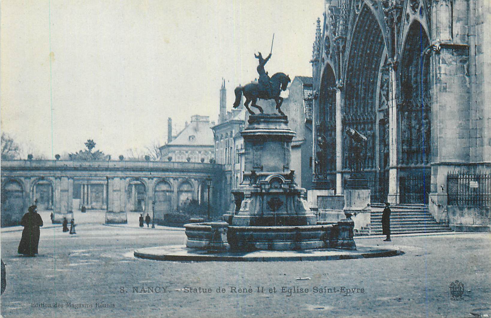 CPA Nancy Statue de Rene II et Eglise Saint Epyre
