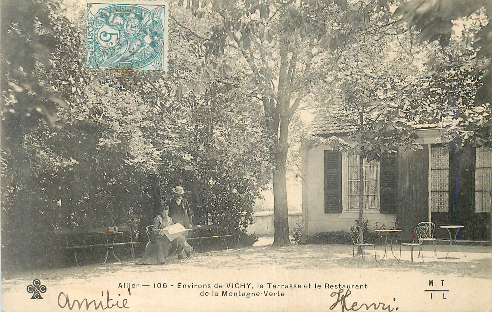 Vichy — Environs de Vichy, la Terrasse et le Restaurant de la Montagne-Verte — Allier — 106 — Henri