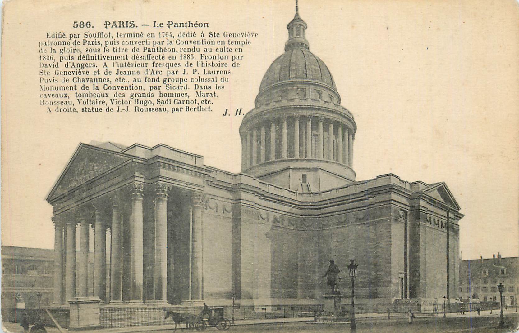 CPA Paris Le Pantheon Edifie par Souffot Termine en 1705 dedie a St Geneviere patronne de Paris puis converti par la Con