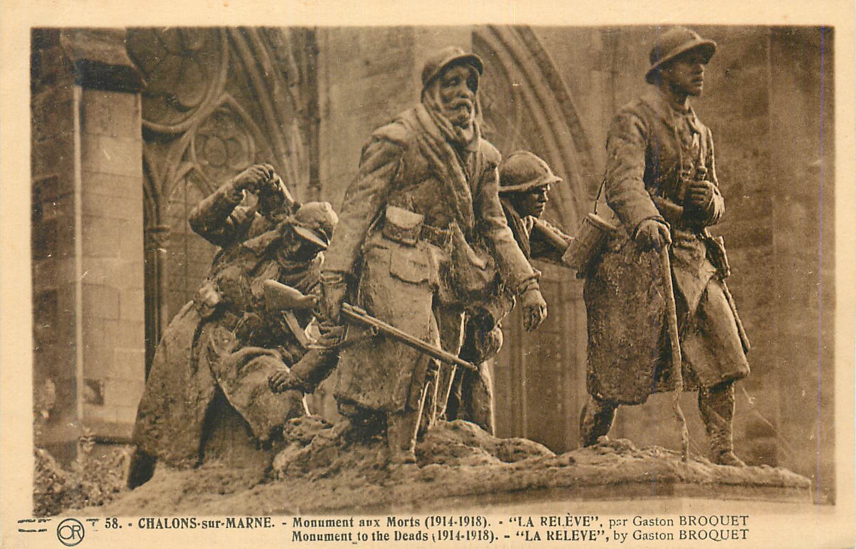 Chalons-sur-Marne — Monument aux Morts (1914-1918) — « La Relève », par Gaston Broquet