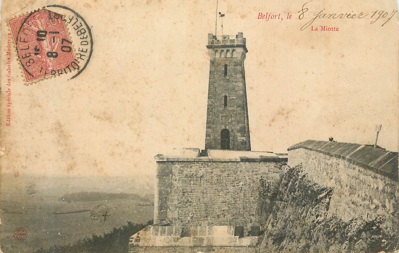 CPA Belfort La Miotte le 8 janvier 1907
