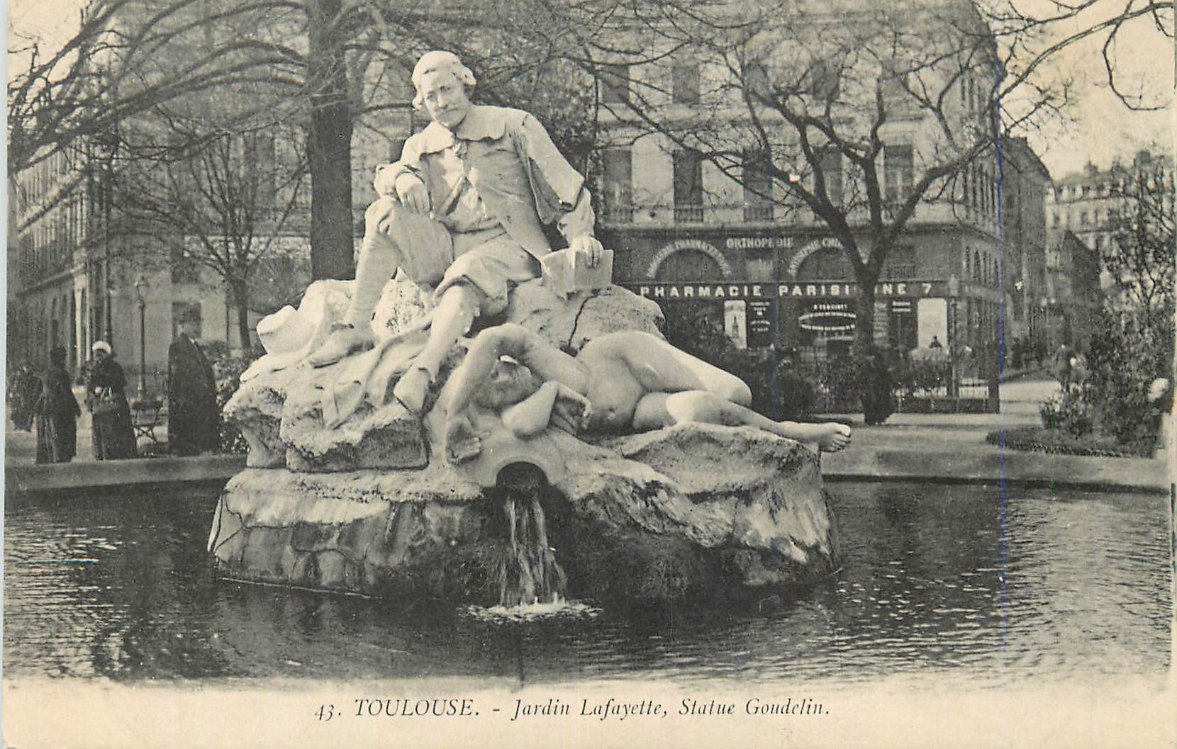 CPA Toulouse Jardin Lafayette Statue Goudelin