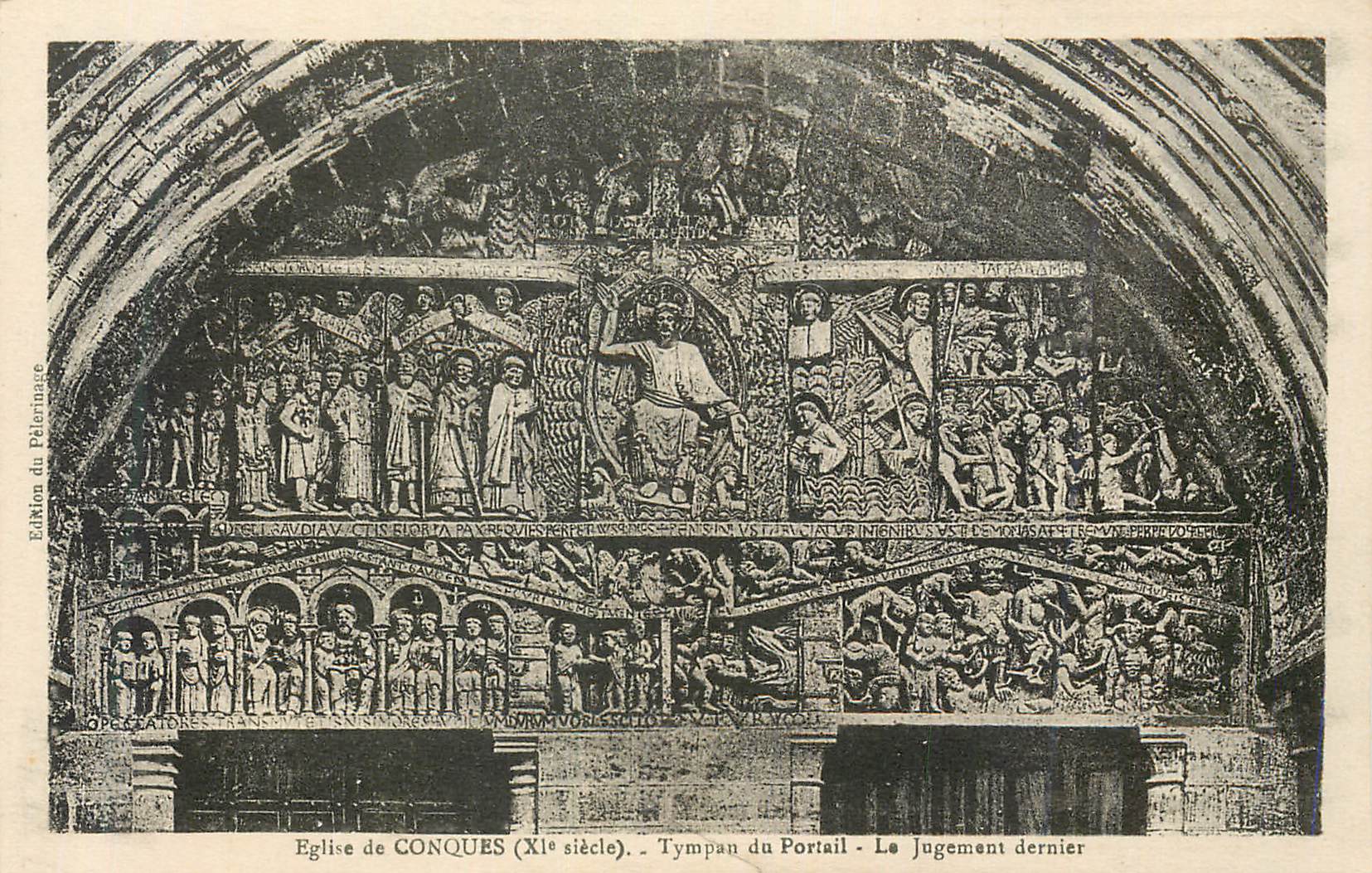 Église de CONQUES (XIe siècle) — Tympaan du Portail — Le Jugement dernier — Édition du Pèlerinage