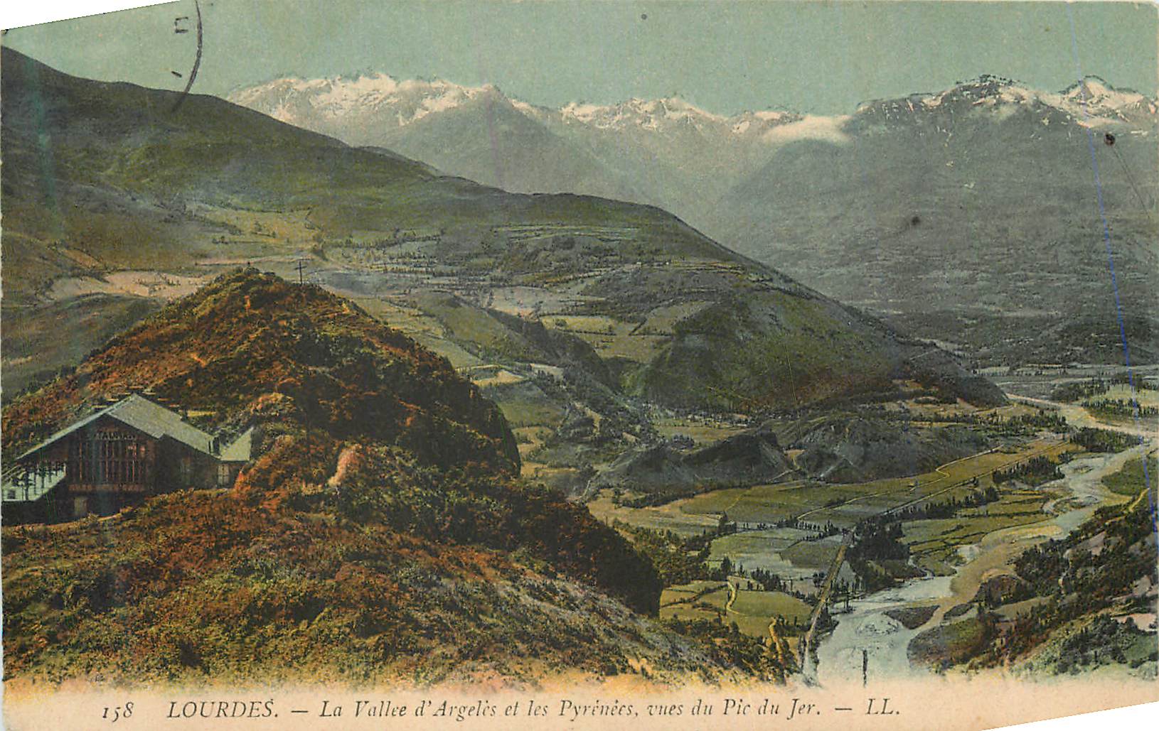 CPA Lourdes La Vallee d'Argeles et les Pyrenees vue du Pic du Jer