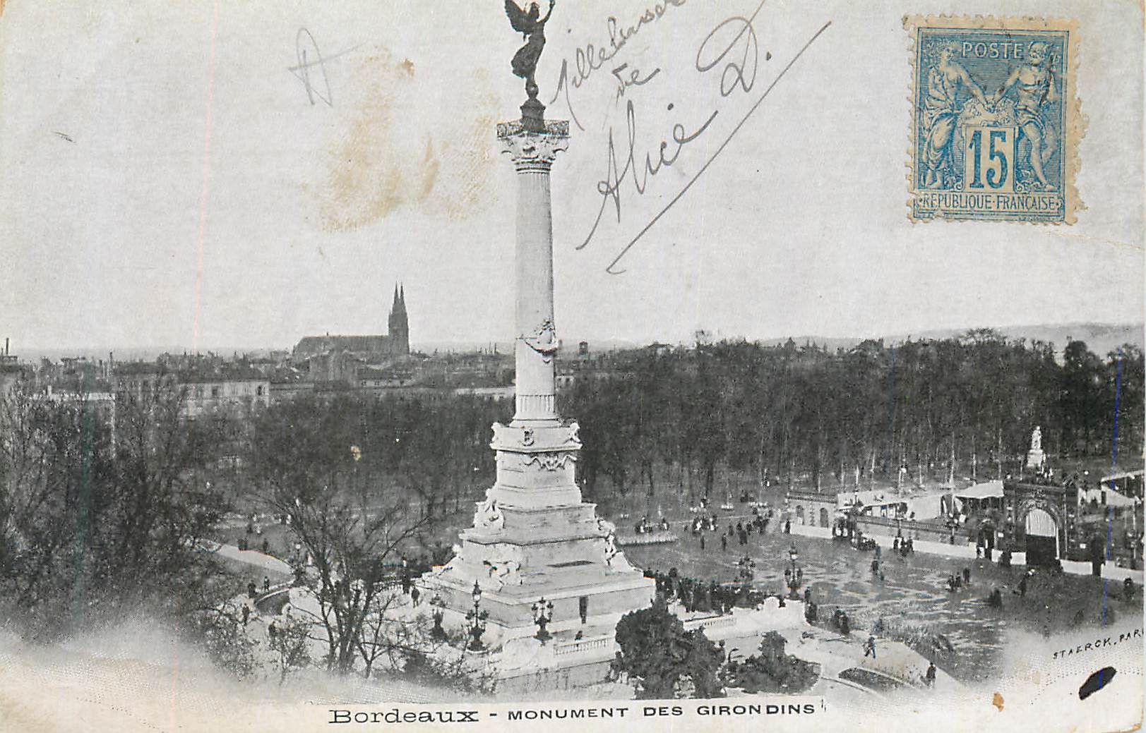 CPA Bordeaux Monument des Girondins
