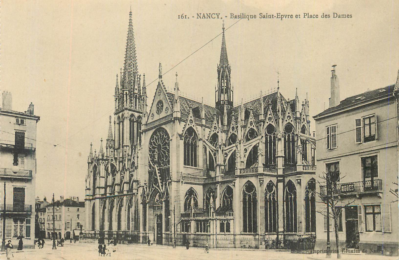 CPA Nancy Basilique Saint Epvre et Place des Dames