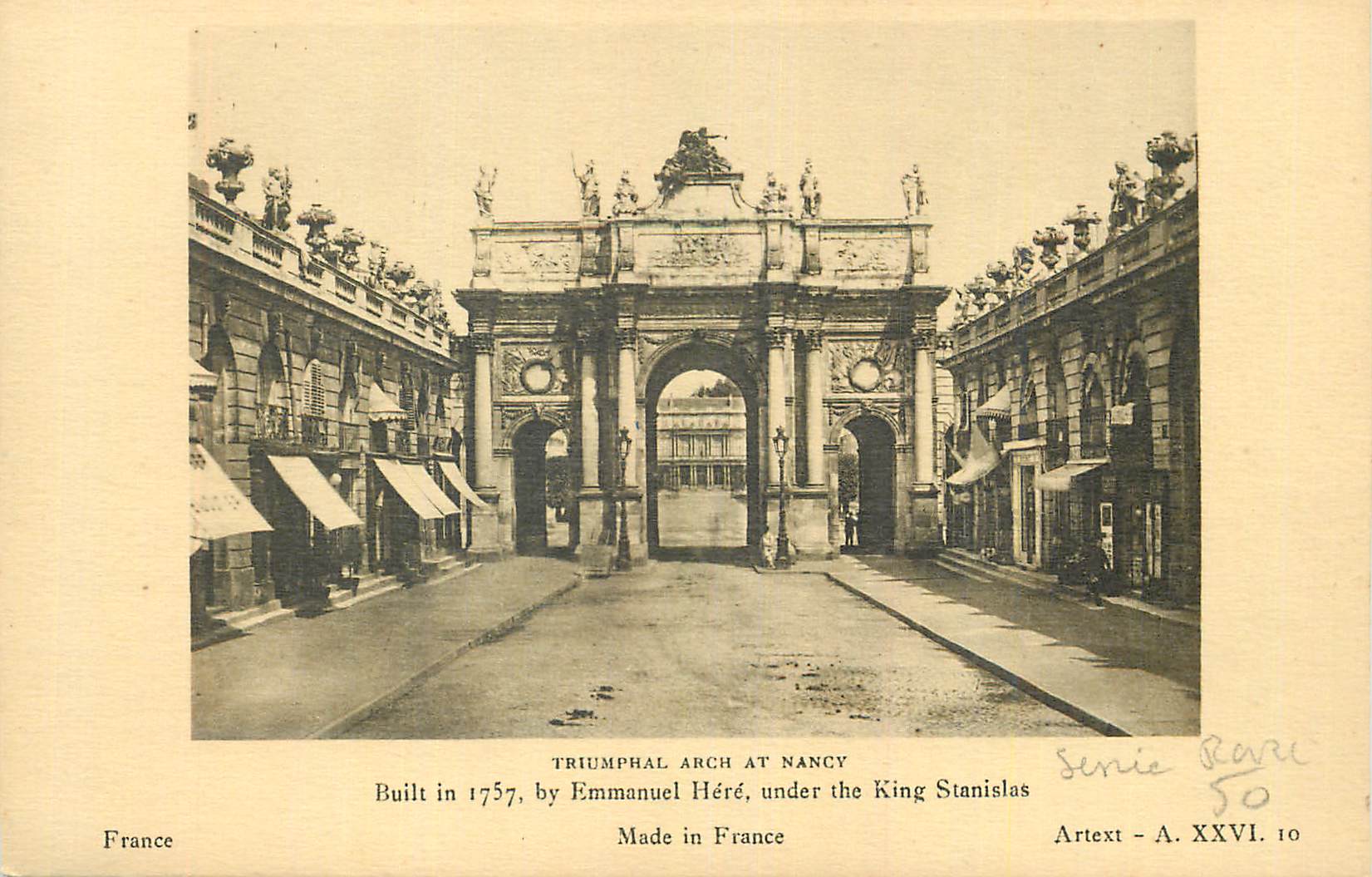 CPA Triumphal Arch at Nancy Built in 1757 by Emmanuel Here under the King Stanislas