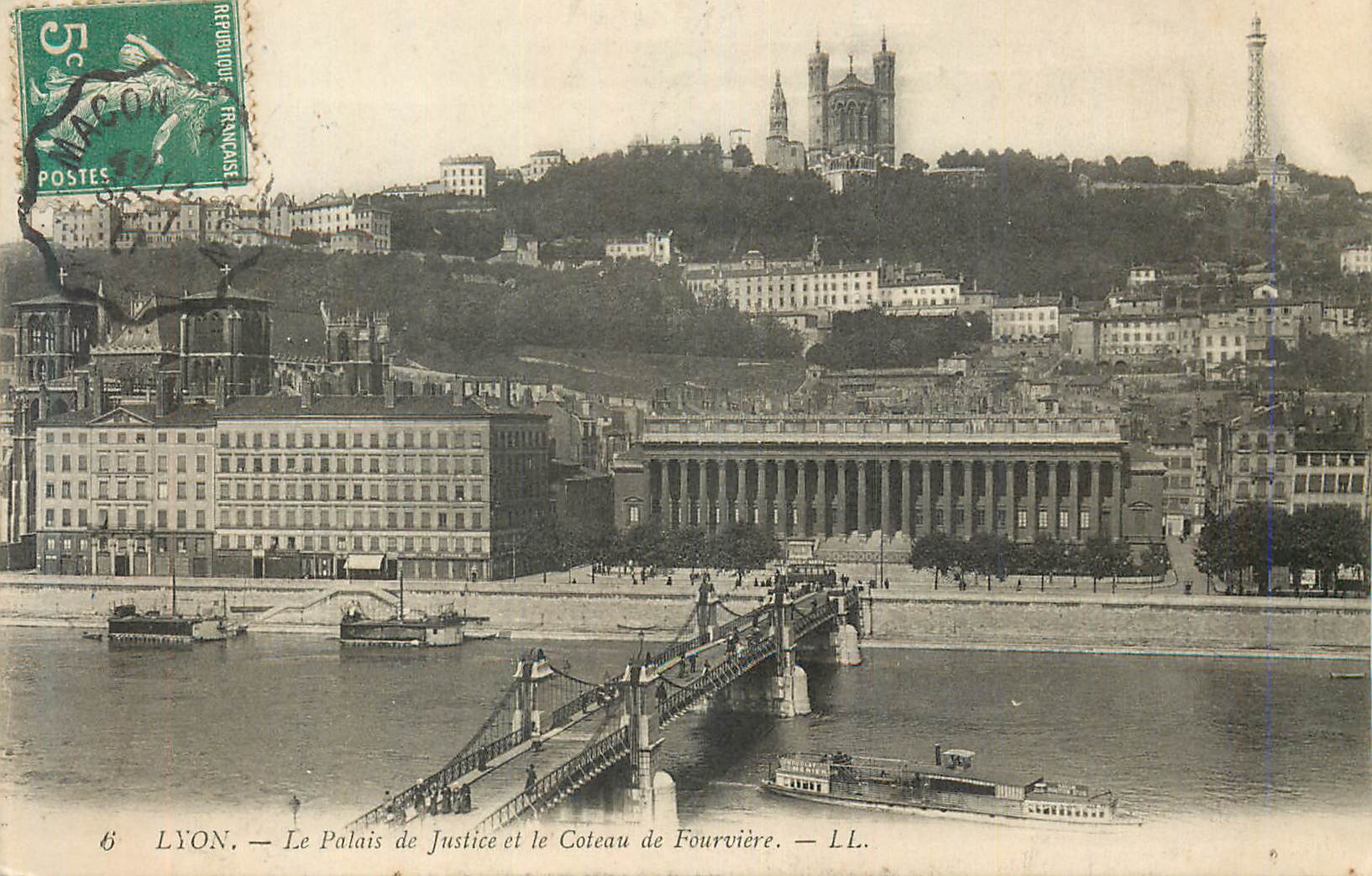 LYON — Le Palais de Justice et le Coteau de Fourvière — LL.