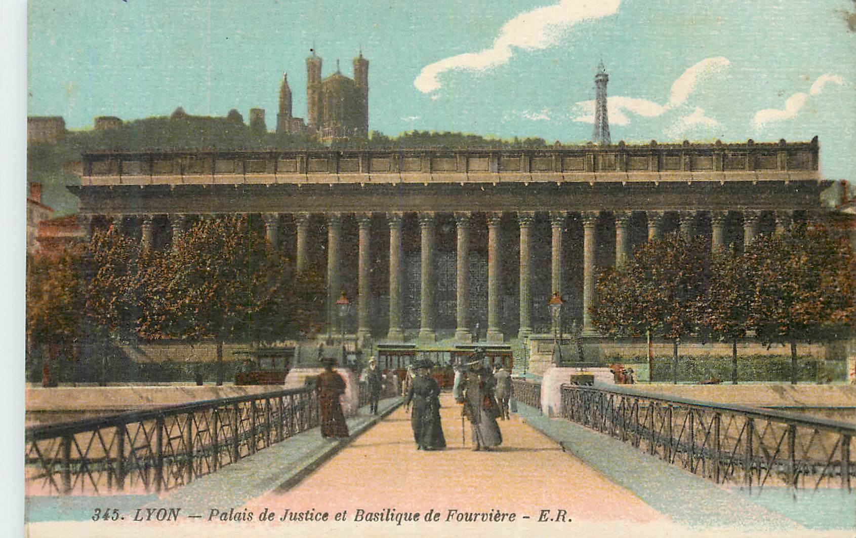 LYON — Palais de Justice et Basilique de Fourvière — E.R.
