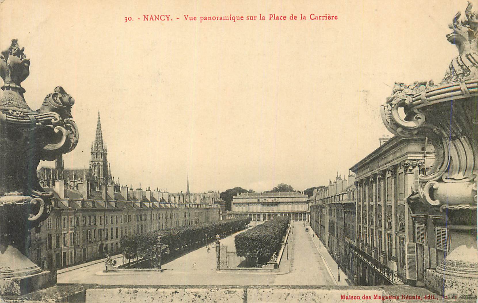 NANCY — Panoramic View of Place de la Carrière — Maison des Magasins Réunis, publisher