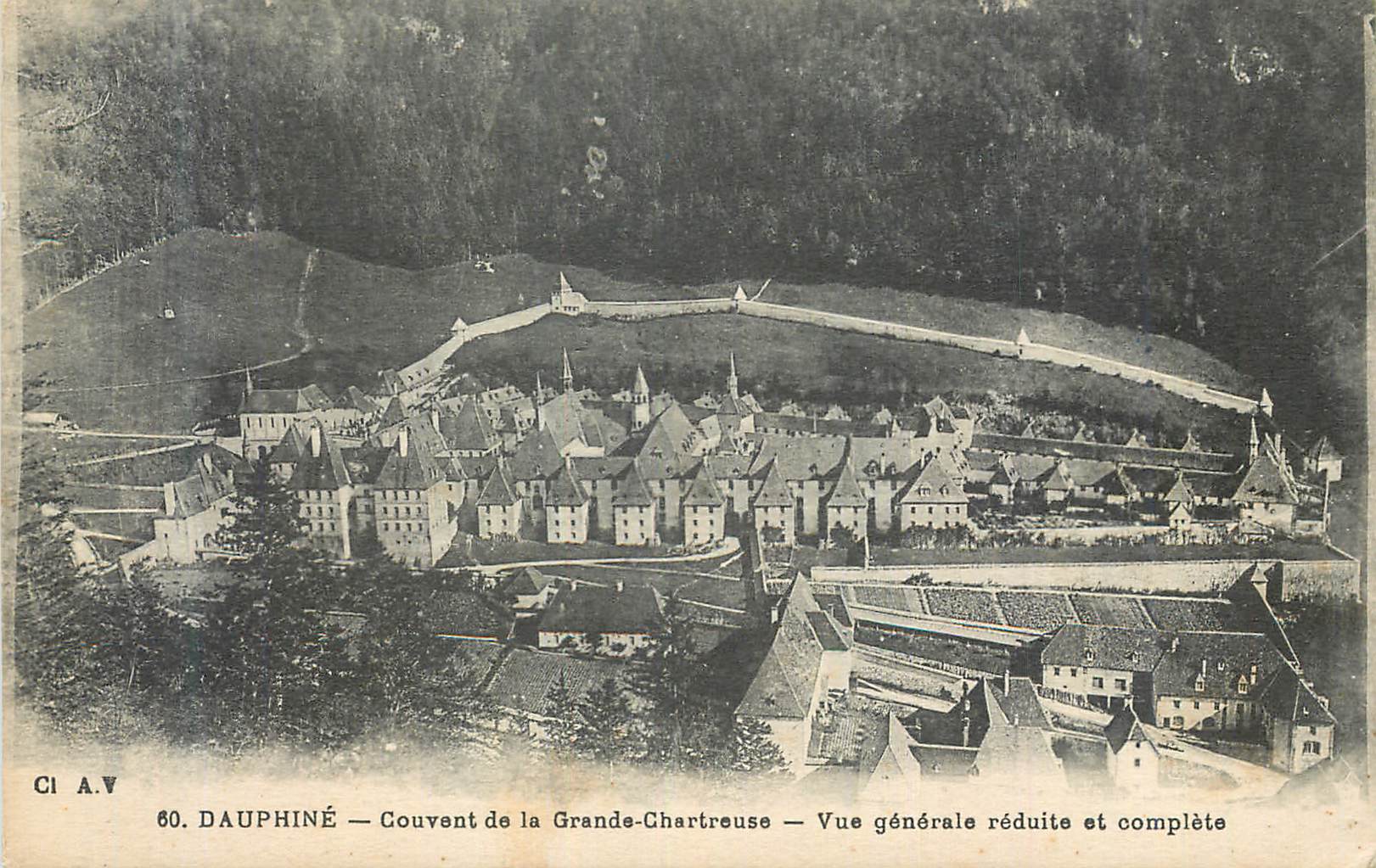 Dauphiné — Couvent de la Grande-Chartreuse — Vue générale réduite et complète