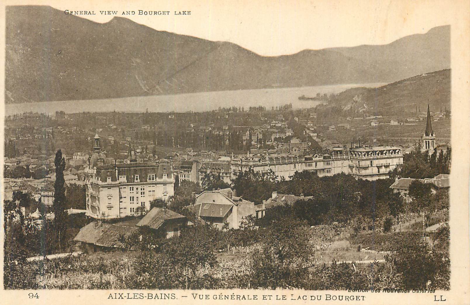 CPA Aix les Bains Vue generale et le Lac du Bourget