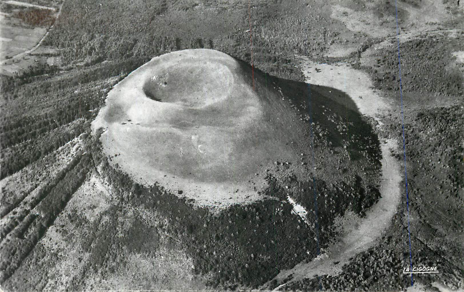 Volcano of La Cigogne — aerial view — La Cigogne