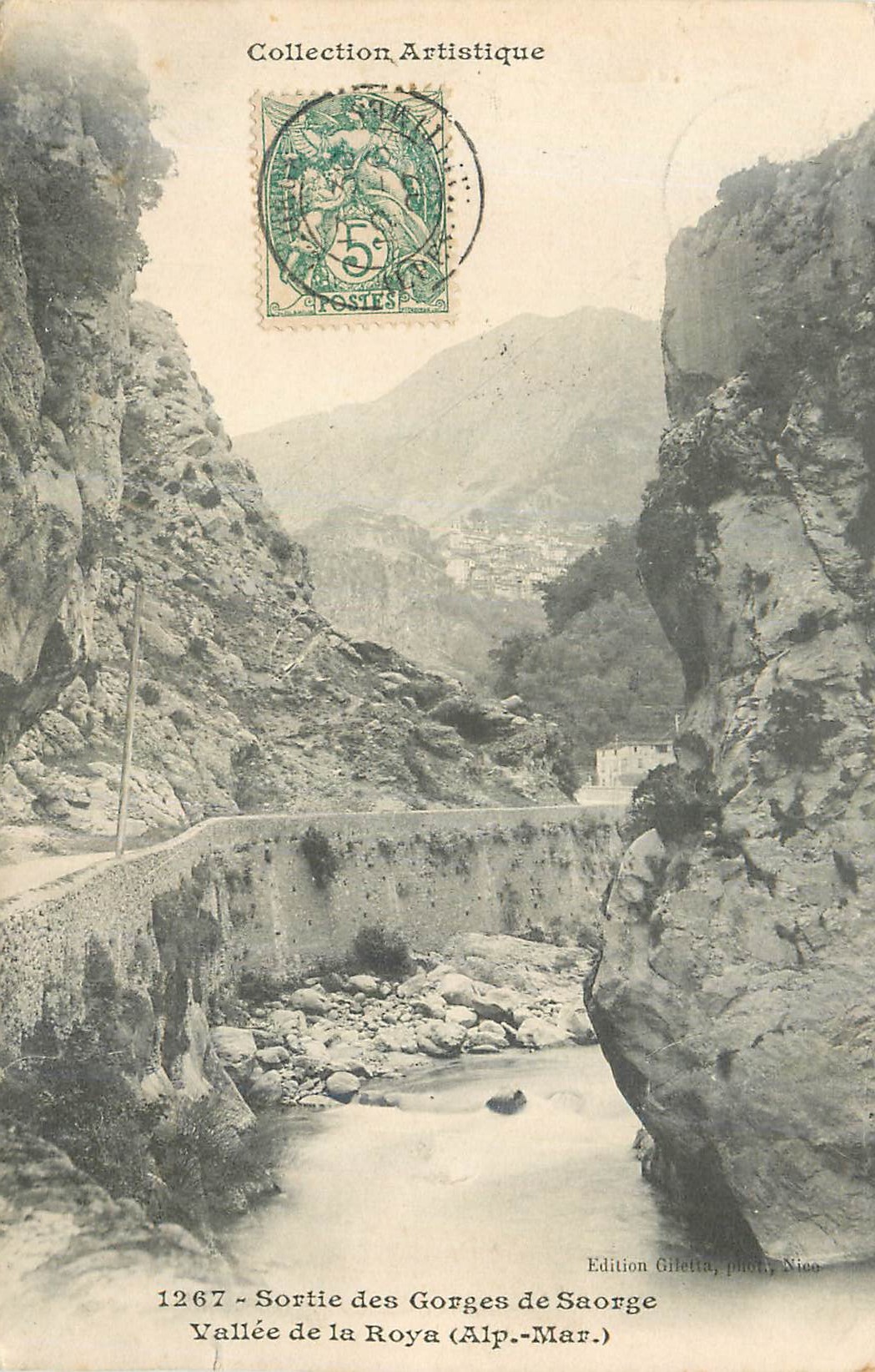 CPA Sortie des Gorges de Saorge Vallee de la Roya (Alp Mar)