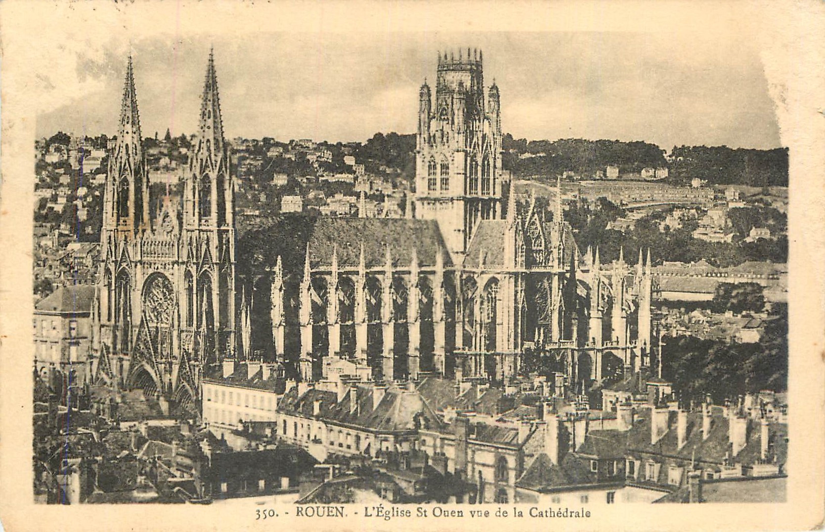 CPA Rouen L'Eglise St Ouen vue de la Cathedrale
