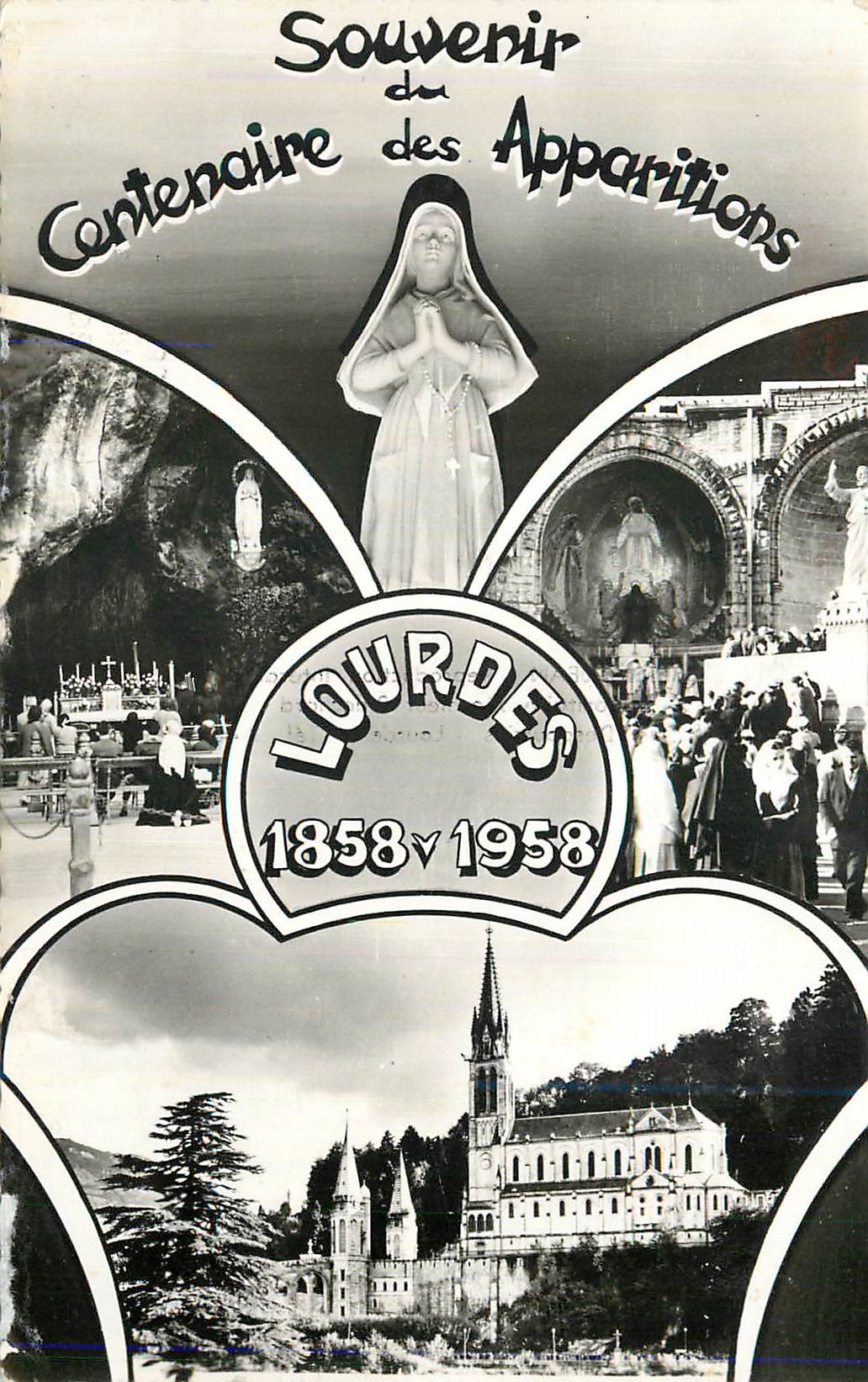 CPM Lourdes (H P) La Grotte L'Autel Sainte Bernadette et la Basilique
