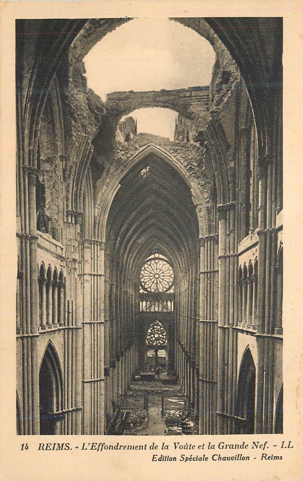 CPA Reims L'Effondrement de la Voute et la Grande Nef