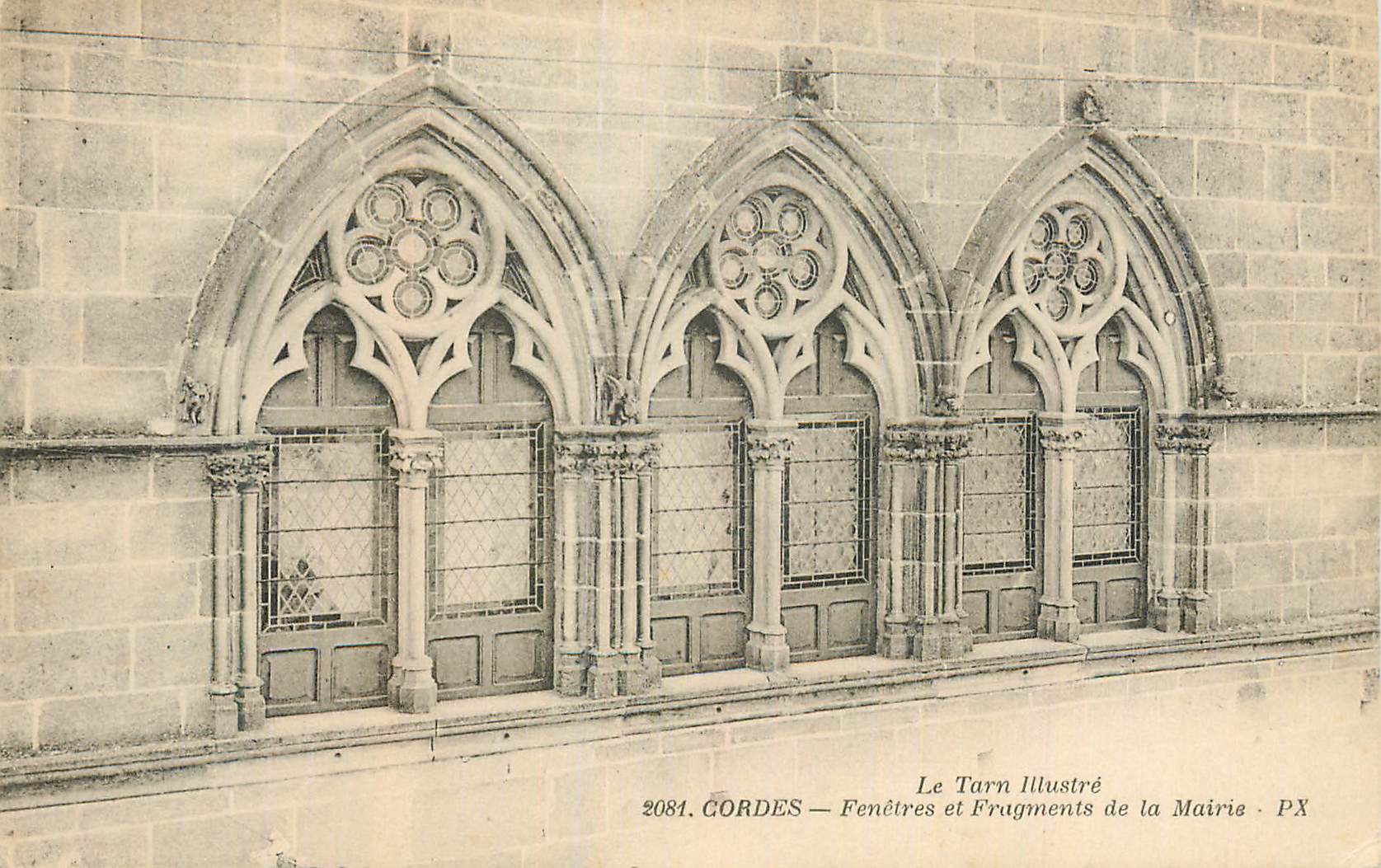 CPA Le Tarn Illustre Cordes Fenetres et Fragments de la Mairie