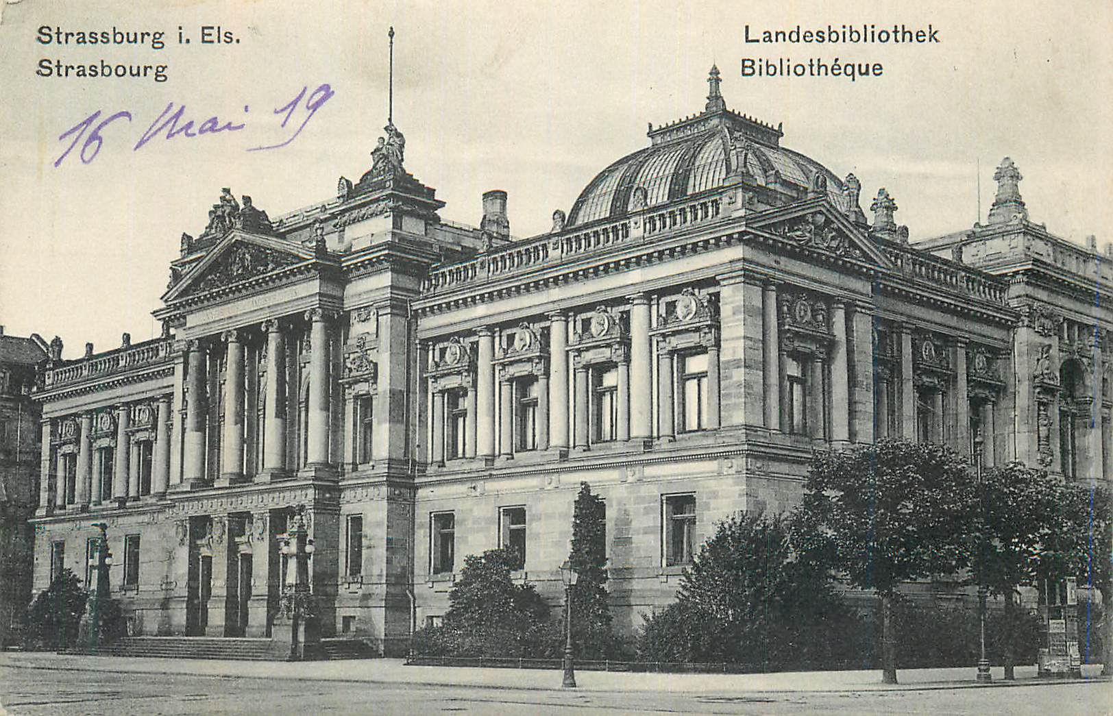 CPA Strasbourg Bibliotheque