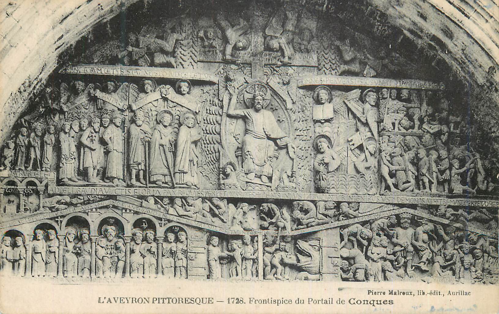 CPA L'Aveyron Pittoresque Frontispice du Portail de Conques