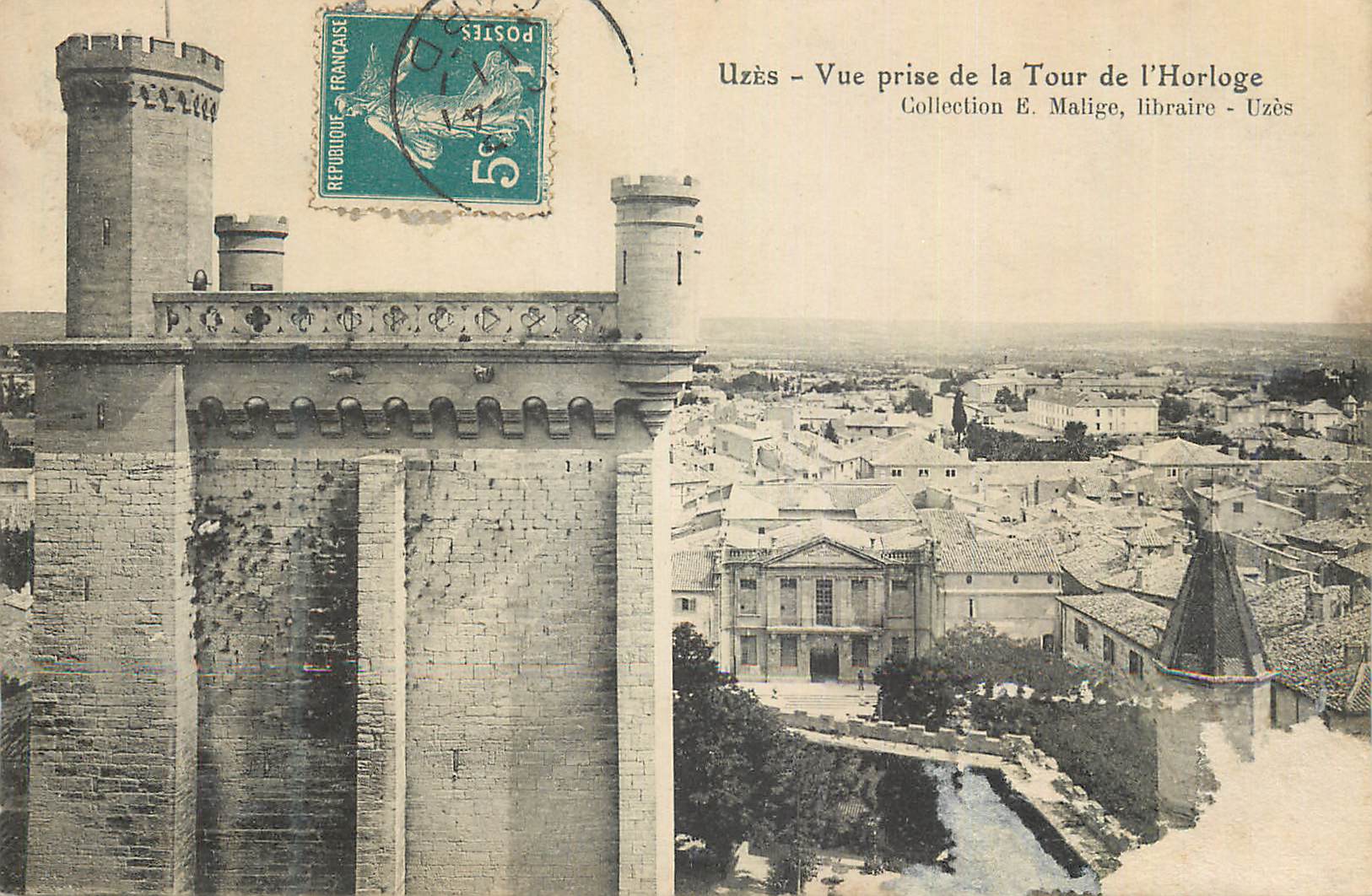 Uzès - Vue prise de la Tour de l'Horloge — Collection E. Malige, libraire - Uzès