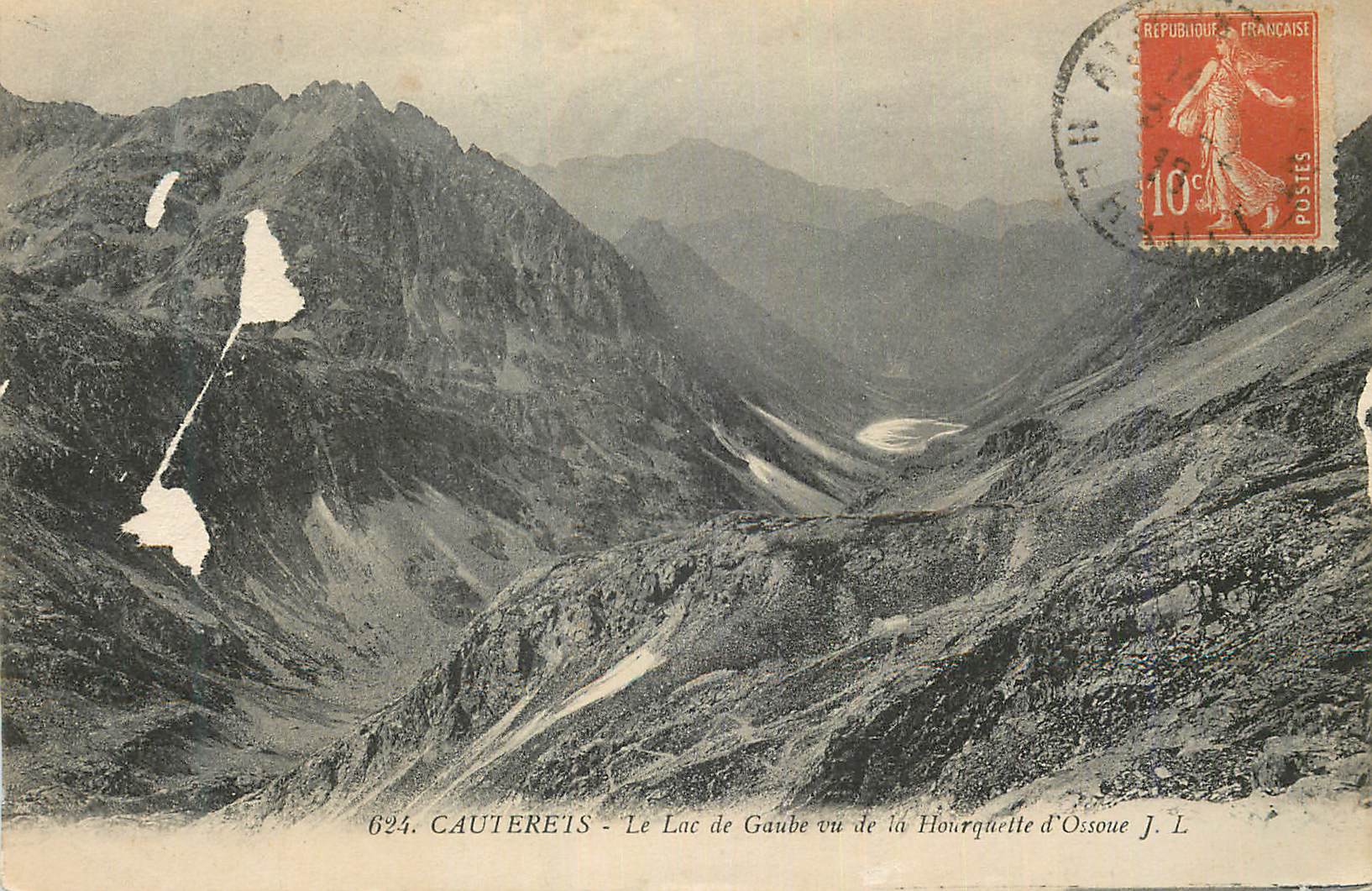 Cauterets - Le Lac de Gaube vu de la Hourquette d'Ossoue — J. L. éditeur, n° 624