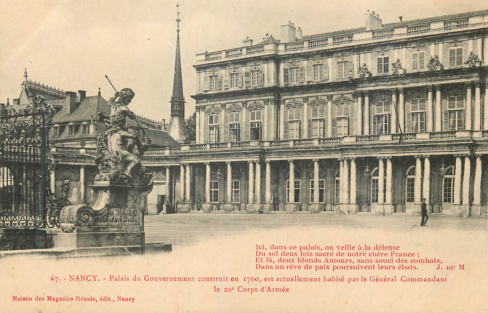 CPA Nancy Palais du Gouvernement construit en 1760 est actuellement habite par le General Commandant le 20e Corps d'Arme
