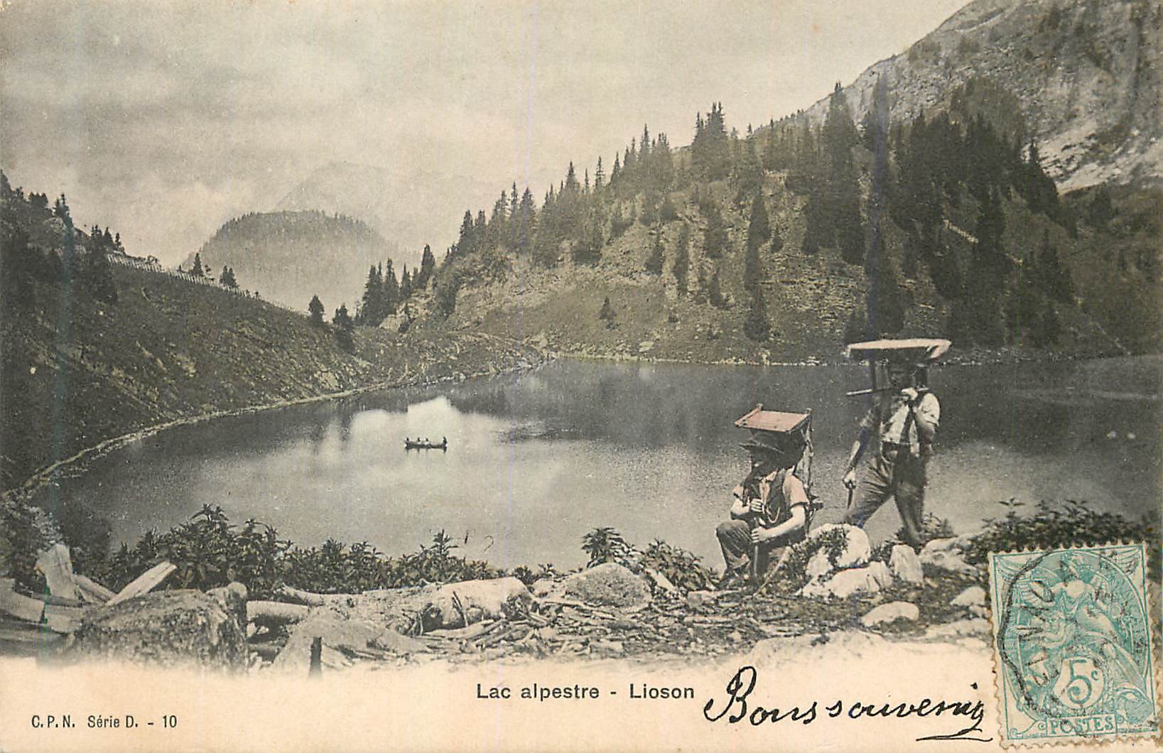 CPA Lac Alpestre Lioson Folklore (animee)
