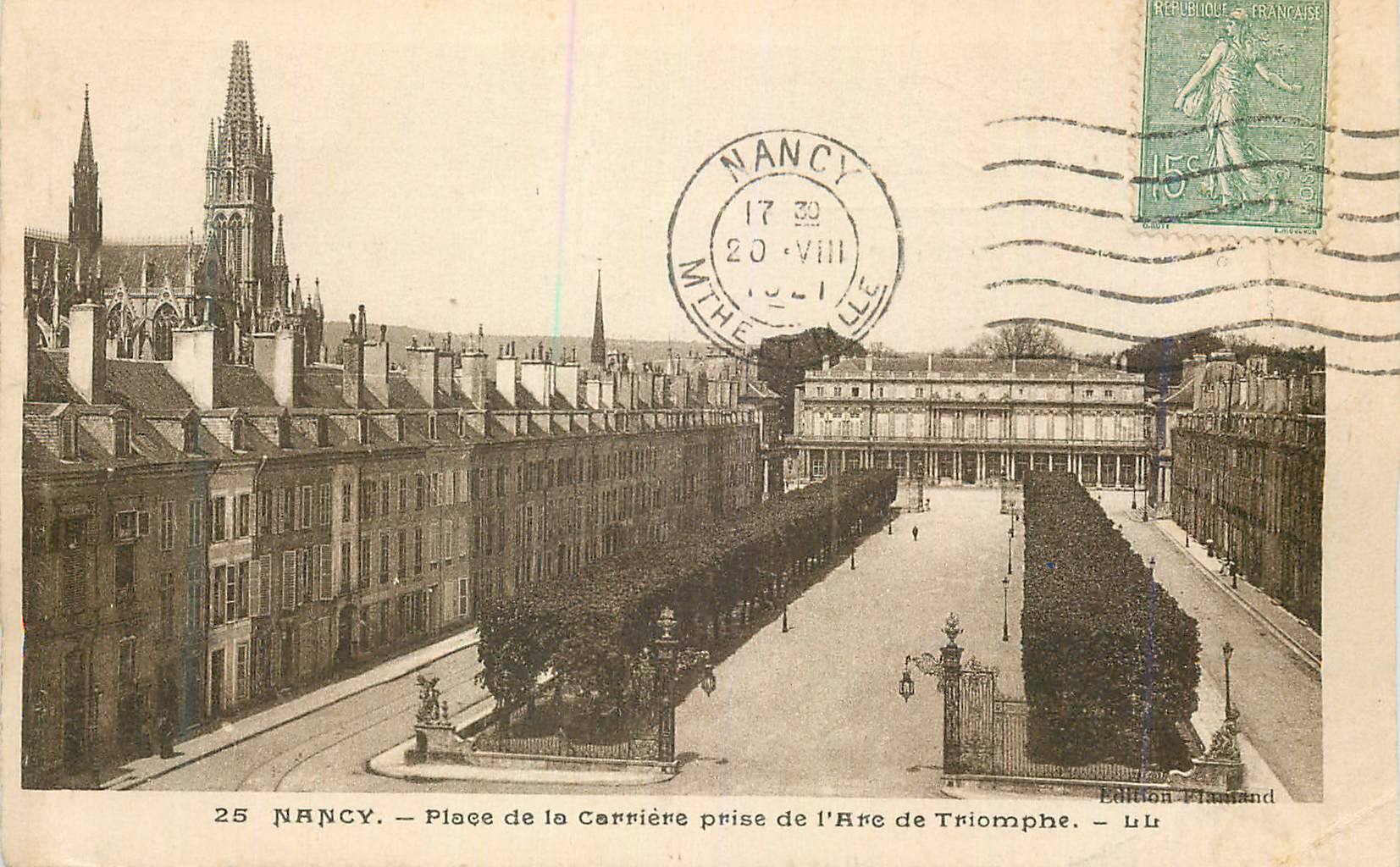 CPA Nancy Place de la Carriere prise de l'Arc de Triomphe
