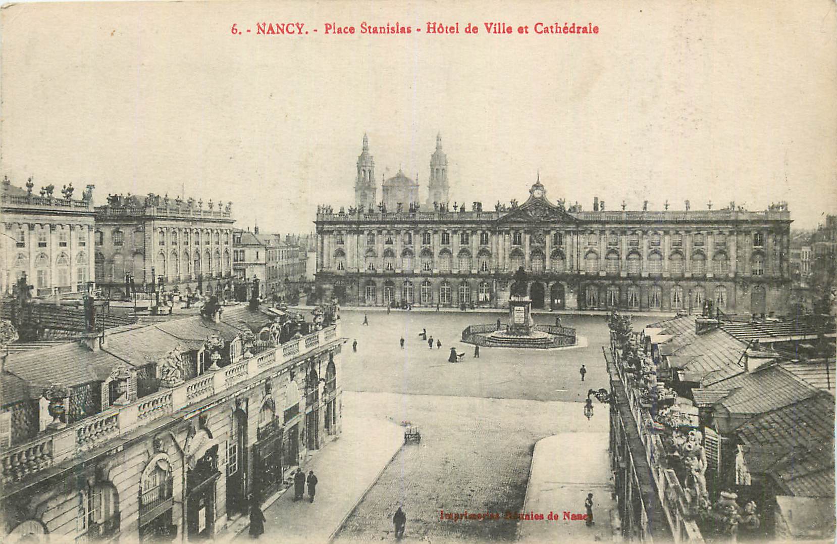 CPA Nancy Place Stanislas Hotel de la Ville et Cathedrale