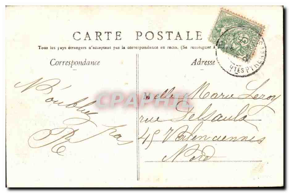 Lourdes CPA Grotte de ND de Lourdes — Verso