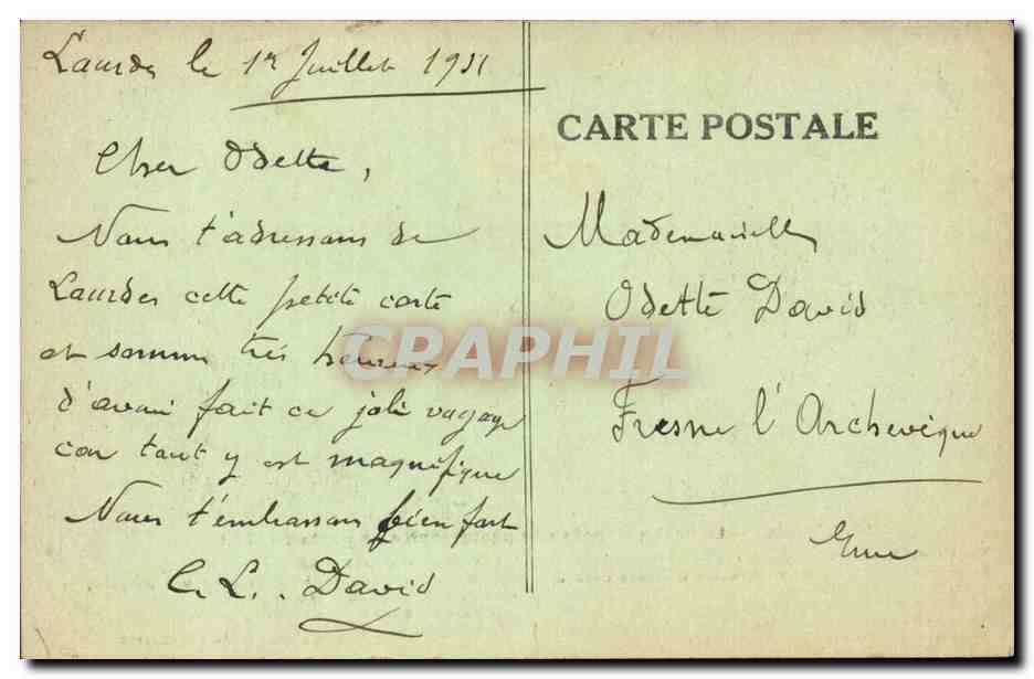 Lourdes CPA La grotte d'apres une photographie originale de 1858 — Verso