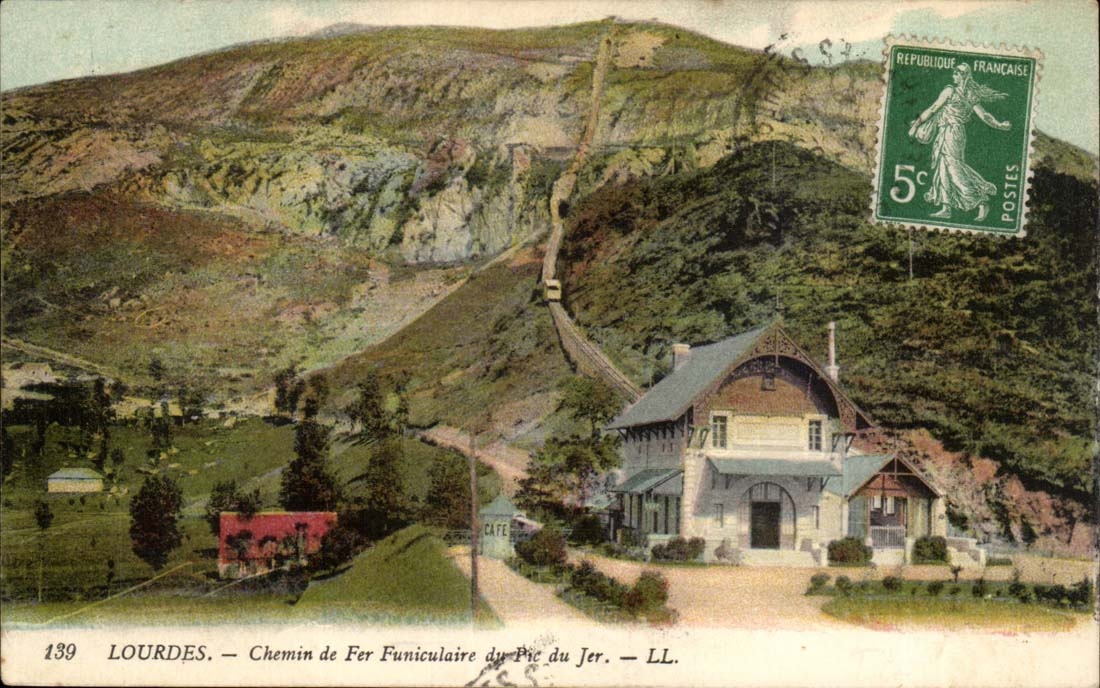 Lourdes CPA Chemin funiculaire du pic du Jer