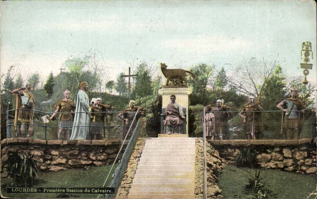 Lourdes CPA Premiere station du calvaire 
