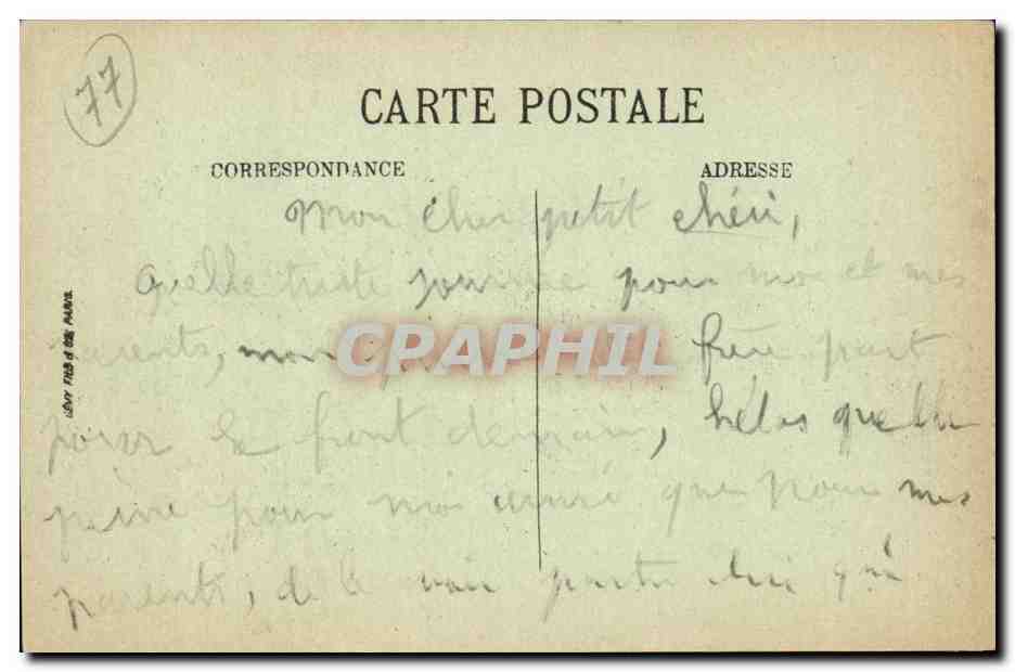 Fontainebleau — Le Lycée — N.G. — Verso