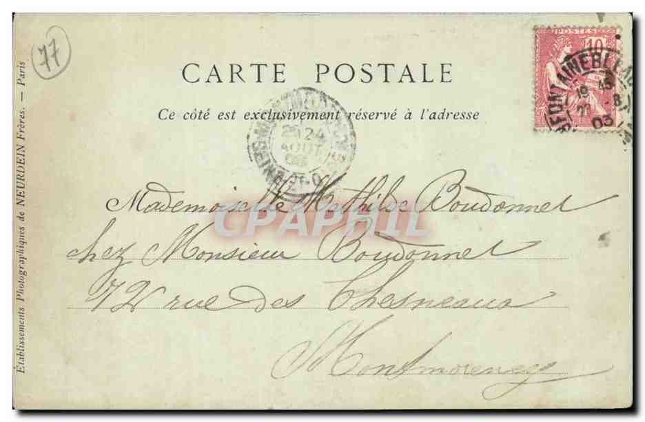 Foresta di Fontainebleau — La Mare aux Fées — Collezioni ND Phot — Verso