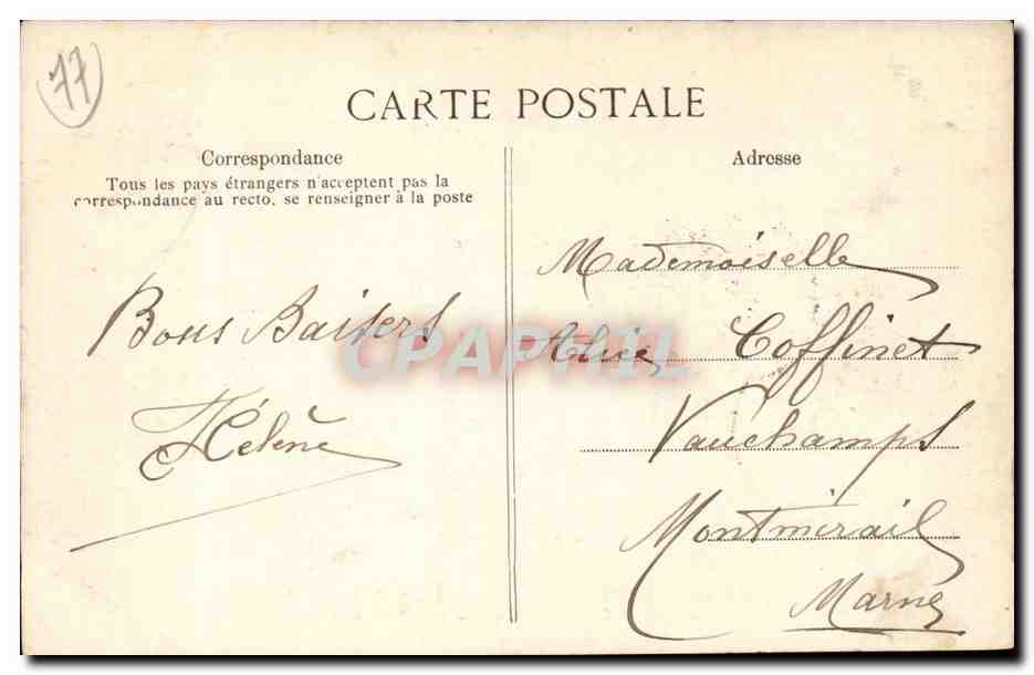 Wälder von Fontainebleau — Carrefour de l'Épine — Verlag E.P.D. n°549 — Rückseite
