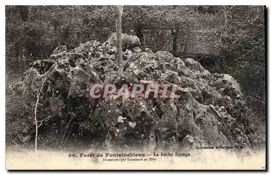 Forêt de Fontainebleau — La Roche Éponge — Découverte par Denecourt en 1866 — Collection Artistique La M