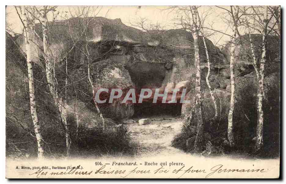 Franchard - La Roca que llora — A. Siron, fot.-edit., Barbizon (S.-et-M.)