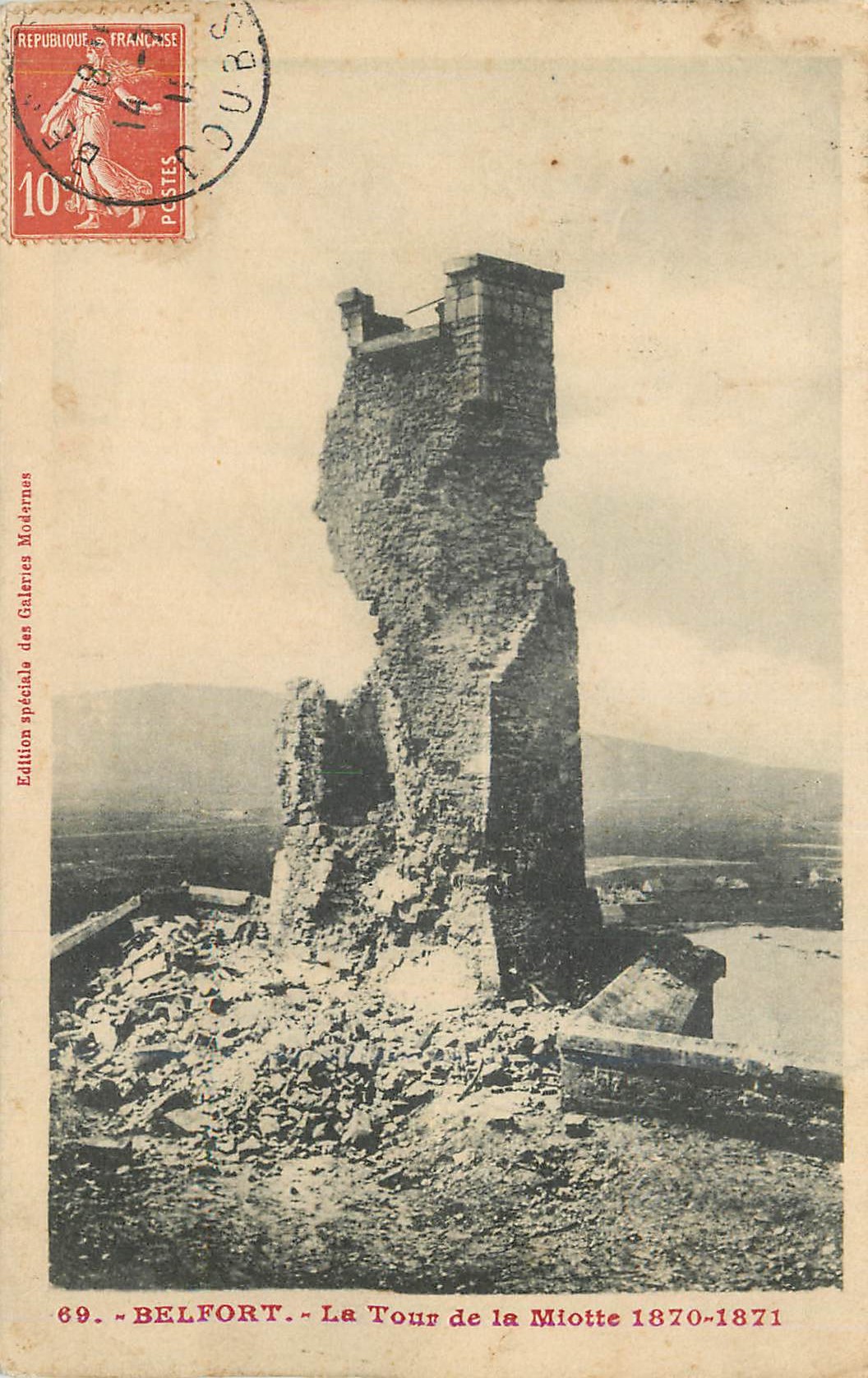 CPA Belfort la tour de la miotte 1870 1871