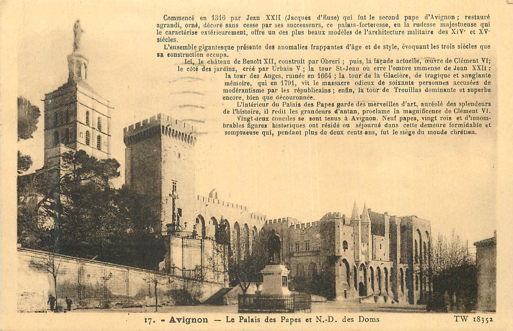 CPA Avignon le palais des papes et n d des doms
