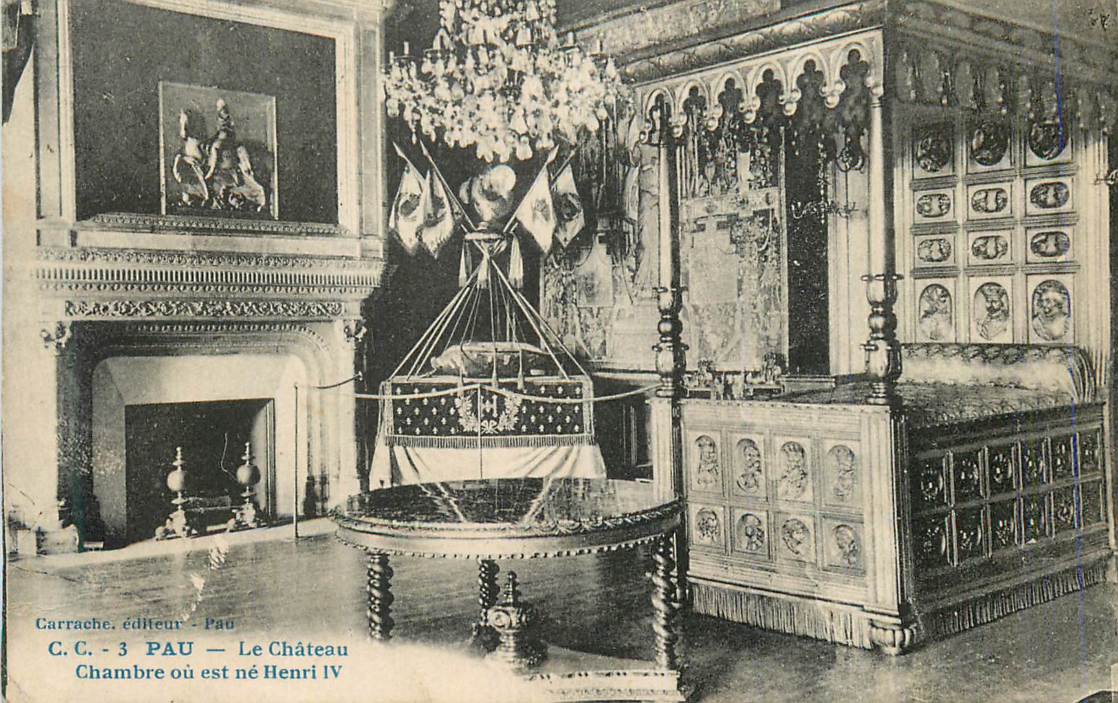 CPA Pau le chateau chambre ou est ne henri iv