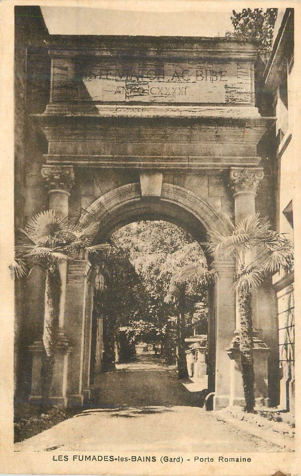CPA Les fumades les bains (gard) porte romaine
